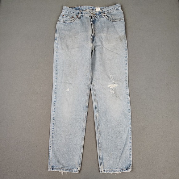 Levi's Denim - Vintage 90s Levis 512 Jeans Women 13 (Fits‎ 8/9) Blue Straight Leg Grunge Biker